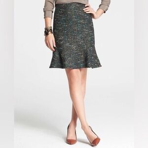 Ann Taylor Tweed Flounce Skirt